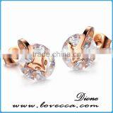 Beautiful Rose Gold Plated Earring Stainless Steel Cute Fox Animal Stud Earring for Women thumbnail-1