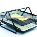 High Quality Smoked Pull Metal Mesh Office Desk File Tray thumbnail-2