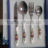 Porcelain Handle Gift Cutlery Set With Elegant Wooden Box thumbnail-6