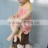 Garden Decor Reading Girl Fiberglass Statue thumbnail-2
