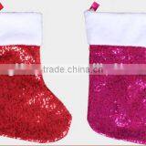 China Factory Colors of 4 Fabric Bling Sock Kit Hanger Holder Wholesale Wool Felt Women's Christmas Socks With Sequin for Decor thumbnail-2