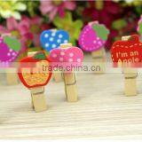 Hot small wooden fruit cute clothes clip decoration made in China