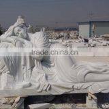 China Supplier Hot Sale Stone Carving Mabrle Sleep Sculpture Statue for Girl