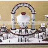 Custom Design Shop Decora Ring Earring Necklace Painted Wooden Jewelry Display Set thumbnail-4