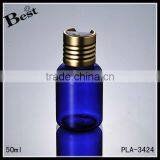 2017 Hot New Products Cosmetic Beard Oil Lotion 75ml Blue Round Shoulder Pet Plastic Shampoo Bottle Packaging Disc Top Cap thumbnail-4