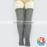 2015 New Fashion Leg Warmers Wholesale Baby Leg Warmers Baby Girls Black Sex Sock Stocking With White Lace Ruffle thumbnail-6