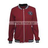Ladies College Jacket Ladies Embroidery Baseball Jacket thumbnail-4