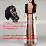 New Fashion Fashion Muslim Women Long Dress Pictures With Lace Pattern Abaya Designs HSD7448 thumbnail-4