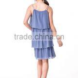 Fast Fashion Design Women Clothing Manufacturer Round Neck Strappy V Neck Ladies Party Dress thumbnail-4