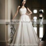 New Sexy White Ball Gown Sleeveless Flowing Chiffon Beach Wedding Dress thumbnail-1