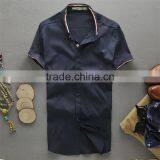 2015 High Quality 100% Cotton Custom Design Contrast Color Men Slim Fit Guayabera Shirt thumbnail-1