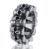 Stainless Steel Unadjustable Rings Antique Silver Skull thumbnail-1