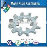 Made in Taiwan External and Internal Tooth Lock Washer Stainless Steel or Carbon Steel Bright Zinc Plated thumbnail-1
