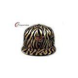 Gold Zebra 5 Panel Flat Brim Baseball Hats With Gold Matel Logo thumbnail-1