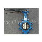 PN10 PN16 Lever Operated Butterfly Valve , 6 Inch 8 Inch Pneumatic Actuator Valves thumbnail-1