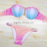 Gradient Shell Swimwear Bikini/ Kohi Latest Fashion Shell Mermaid Bikini Swimwear