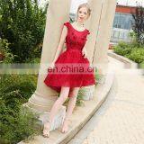 HS1615 Sexy Red Knee Length Flower Applique Bridal Party Dress for Bridesmaid thumbnail-2