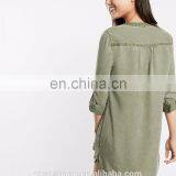 2017 Lace-Up Silky Soft Twill Popover Women Tunic Dress thumbnail-3