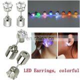 9 Colors Christmas Light Up LED Earrings Studs Flashing Blinking Earrings Dance Party Accessories Unisex for Men thumbnail-2
