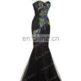 Grace Karin Full-Length Strapless Sweetheart Black Mermaid Peacock Prom Dress GK000080-1 thumbnail-3