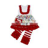 Girl Pocket Dress and Rainbow Stripe Ruffle Pant Bulk Wholesale Kids Clothing Back to School Outfit thumbnail-5