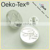 Shiny Silver Jeans Button