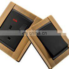 UK Standard 10A/16A Wall Switch, Copper Wire Drawing Panel 250V Button Switch With Child Protection Design Support Customization