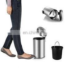 Продается круглый ножной мусорный контейнер для ванной комнаты от Ohotel, изготовленный из нержавеющей стали и с педальным приводом thumbnail-5