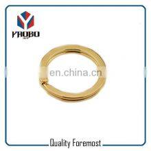 Manufacture Quality Metal Iron Stainless Steel Light Golden Flat Split Key Rings Ring thumbnail-4