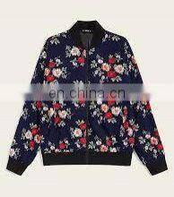 Custom Fashion Floral Print Bomber Jacket Bomber Jacket for Men Women thumbnail-3