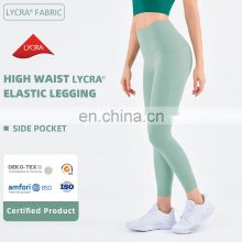 High Waist Yoga Leggings Women Recyclable Custom Gym Sports Pants With Pockets