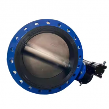 BS DN800 PN25 PN16 Gussstahl Gusseisen-Schmetterlingsventil Elektromotor Turbine SS304 Scheibe Lasche PTFE Dichtung thumbnail-3