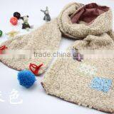 Fashion Cute Small Square Cloth Sewed Two-layer Pom Pom Style Boys Girls Baby Winter Scarf thumbnail-5