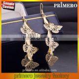 Hollow Butterfly Golden Drop Earring Designs For Women