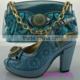 ME0095 sky blue wholesale high quality fashion shoes ladies italian matching shoes and bags for party
