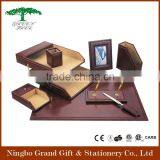 Top Quality Modern Desktop PU Leather Office Desk Organizer thumbnail-6