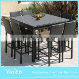 Luxury Outdoor Rattan Modern Dining Set With High Stool Supplier's Choice