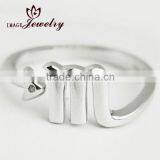 China Customized Available Wholesale 925 Sterling Silver Cheap Letter Rings thumbnail-1