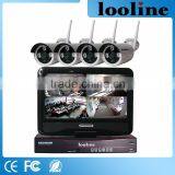 Looline Mini household ip Camera 4Chs NVR Recorder Supported 8 Sata HDD Wireless Camera System 12V With 10Inch Touch Screen