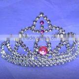 6.5cm High Metallic Silver Party Princess Plastic Tiaras and Crowns thumbnail-4