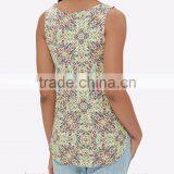 2016 Floral Print Women Sexy Tank Top With Round Neckline Designs thumbnail-3