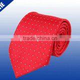 Red Dotted 100 % Pure Woven Silk Necktie thumbnail-1