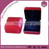 High Quality Red Pu Leather Jewellery Ring Gift Box With Led Light