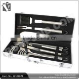 6 Piece BBQ Tool Box Set - Includes Spatula with Bottle Opener, Fork, Tongs, Gill Brush