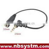 2.5mm Stereo Plug Right Angle to 3.5mm Stereo Jack Adapter Cable Headset