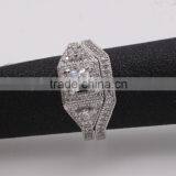 Fashion 925 Silver Jewelry Two Set Pave Setting Ring thumbnail-2
