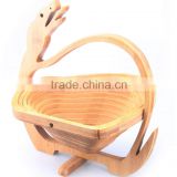 Twelve Chinese Zodiac Signs Large Animal Snake Shaped Bamboo Wood Promotion Foldable Fruit Picking Basket