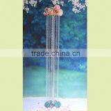 Silver Flower Arrangement Stands With Crystal Chandelier Centerpiece