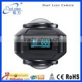AT-V7 New Arrival Go Pro Style Dual Lens Panoview 360 Degree All Viewer Sport Action Camera
