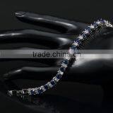Wholesale Jewelry Sapphire Gemstone Tennis Bracelet in White Gold Plated thumbnail-4